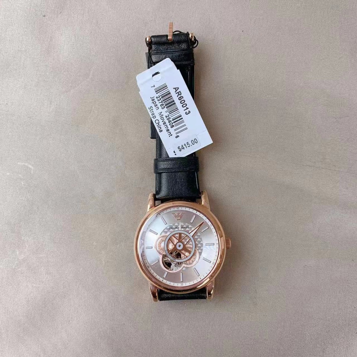 Emporio Armani AR60013 Automatic Black Leather Watch Emporio Armani AR60013 Automatic Black Leather Watch
